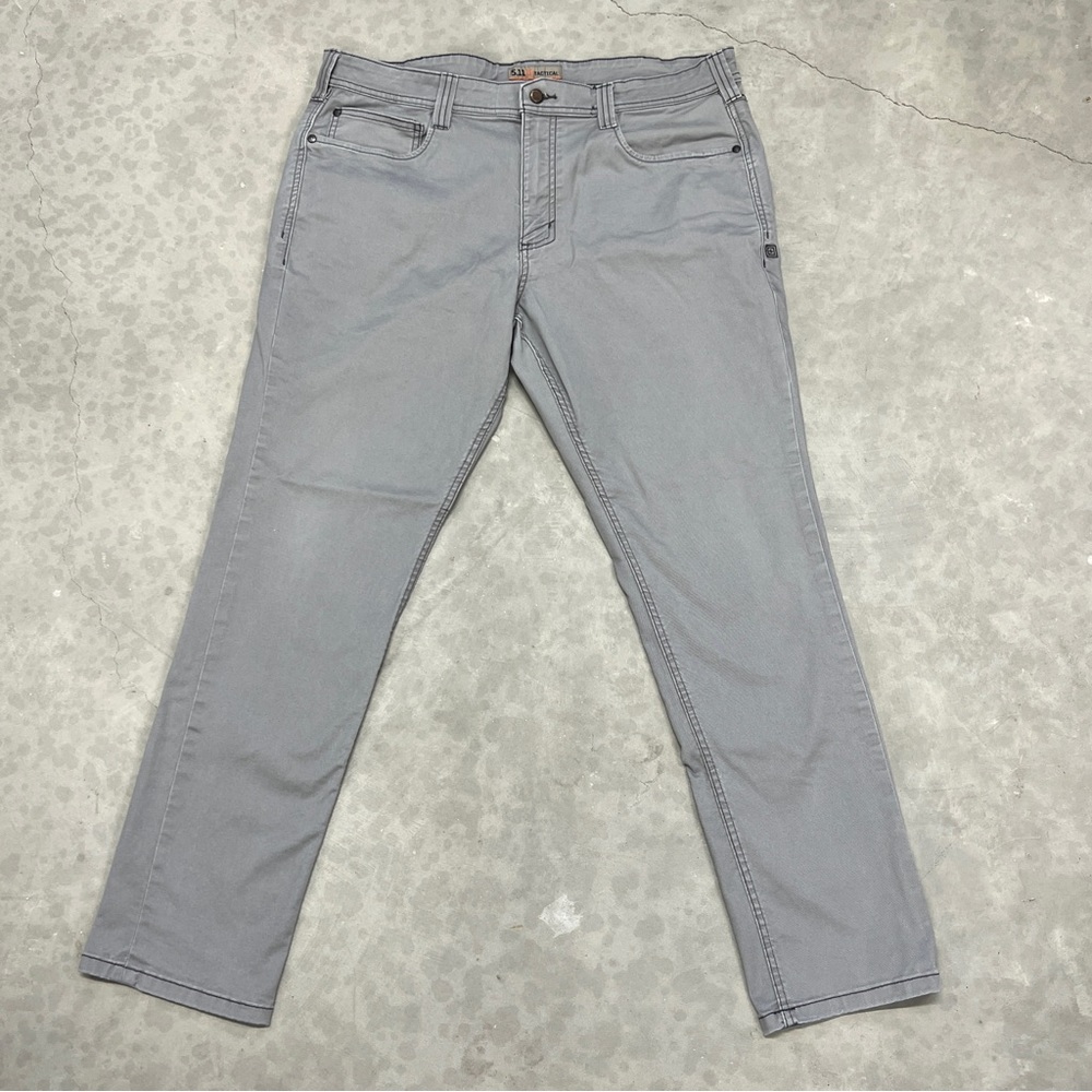 5.11 Tactical Pants Mens 38x32 Gray Denim Jeans Stretch Pockets Casual Work